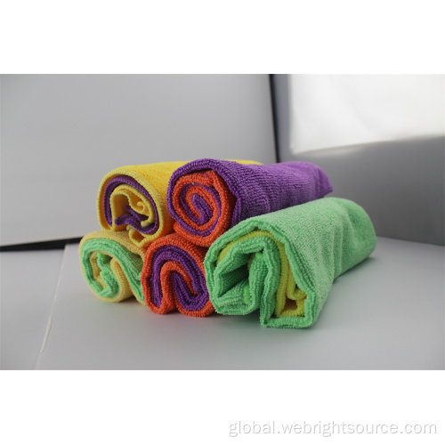 Micro Fiber Terry Cloth Colorful Cleaning Microfiber Cloth 2PCS Manufactory